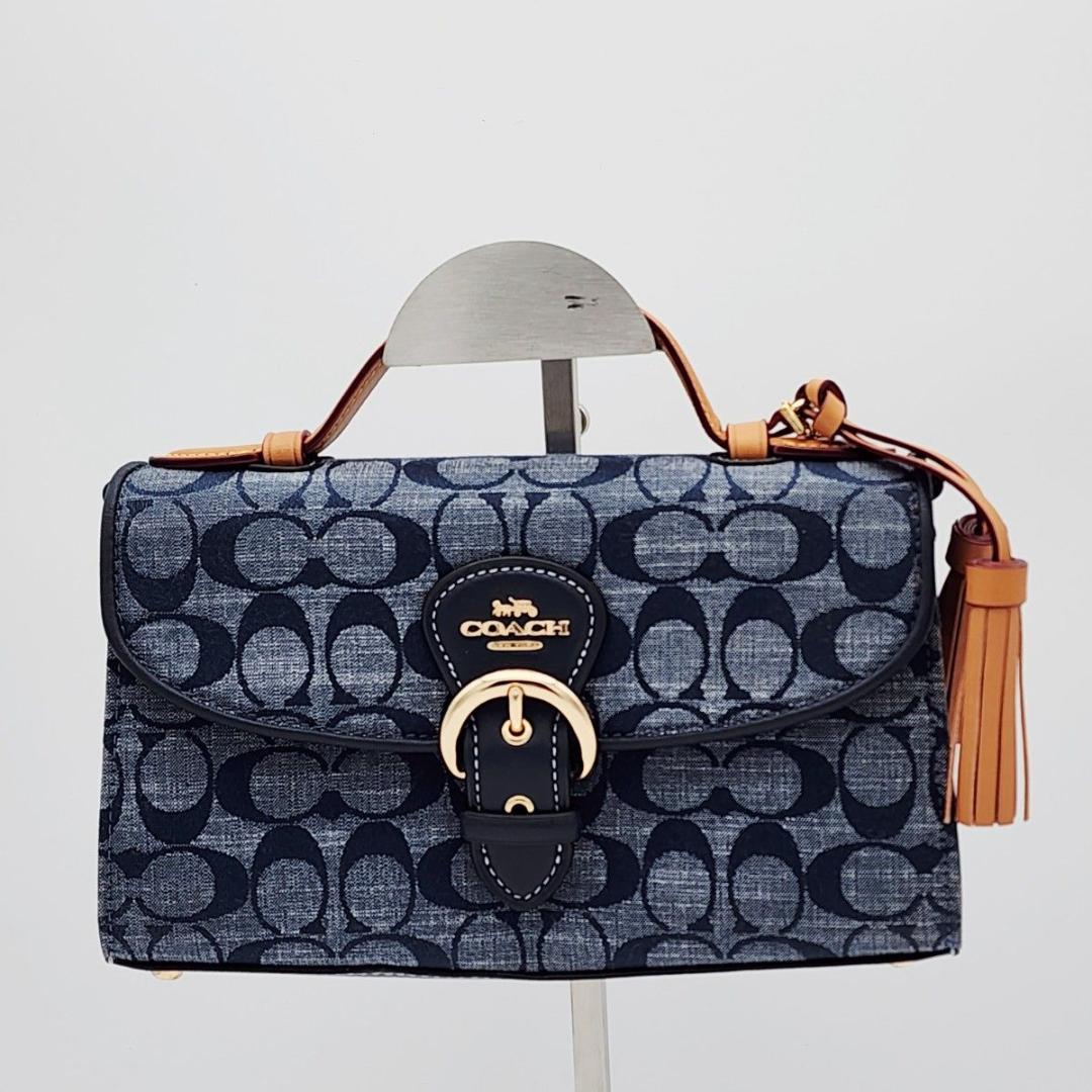 極美品 COACH コーチ クリオ トップ ハンドル シグネチャー C8513.