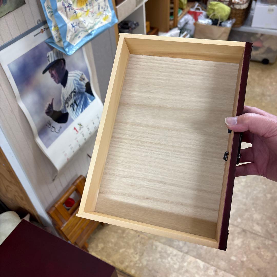 【美品・箱付】仙台箪笥 三ツ引 溜塗（ためぬり） 小物入れ 伝統工芸品