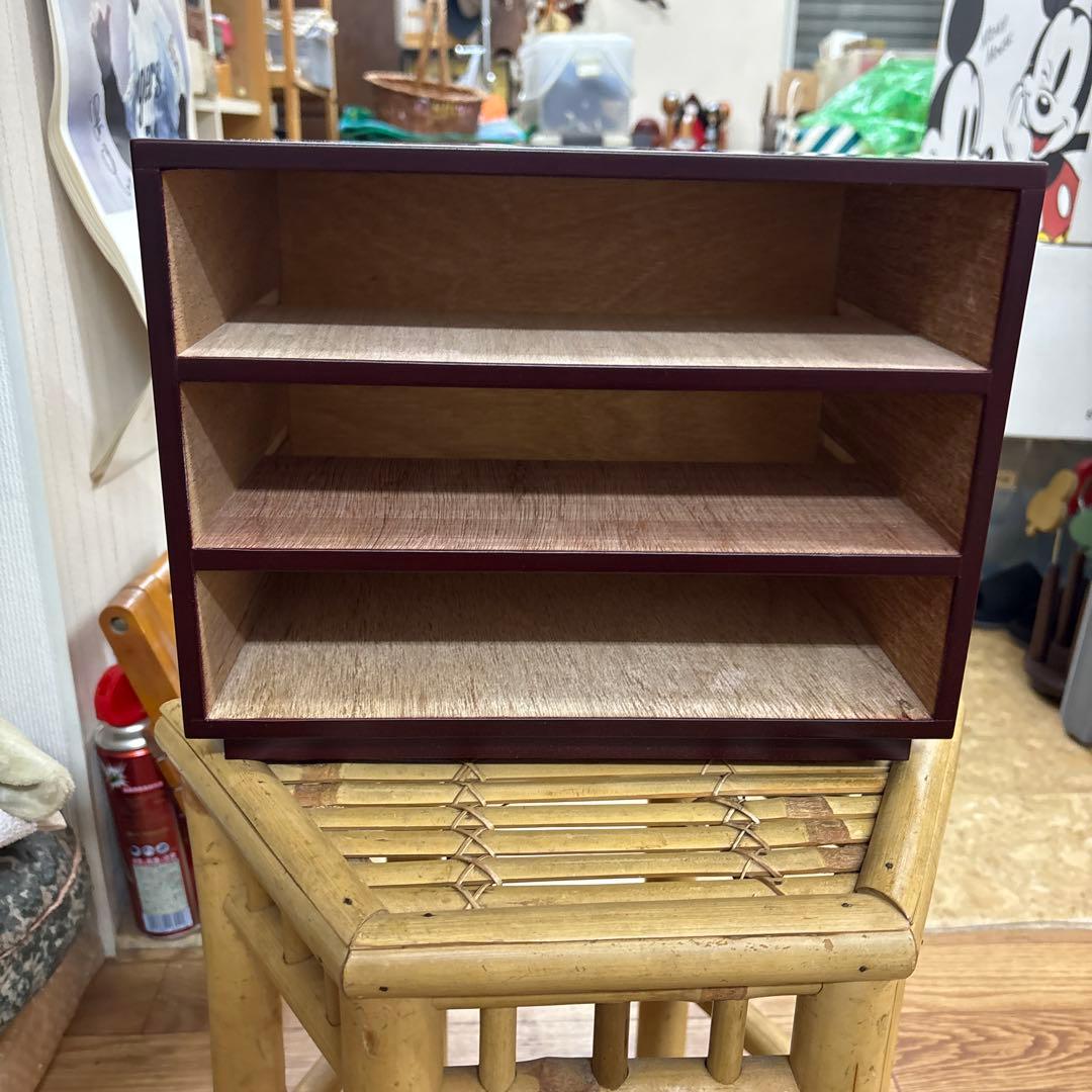 【美品・箱付】仙台箪笥 三ツ引 溜塗（ためぬり） 小物入れ 伝統工芸品