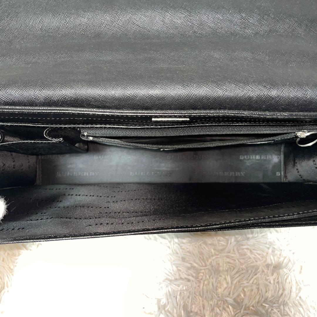 【美品】Burberry バーバリー　ビジネスバッグ　サフィアーノレザー　黒