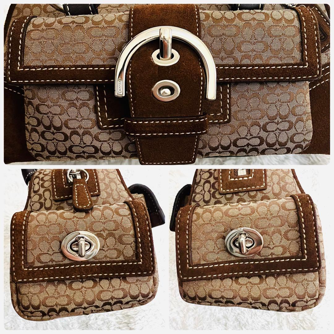 【美品】COACH コーチ ソーホー ミニシグネチャー ハンドバッグ