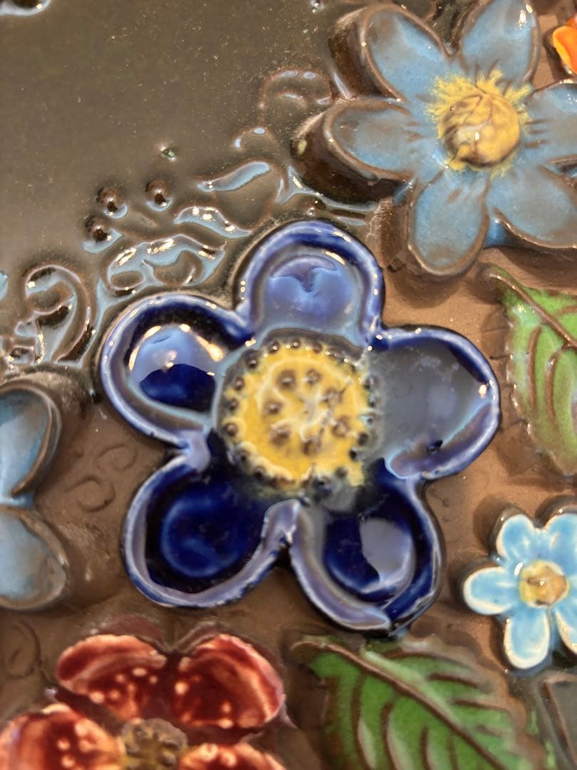 Jie gantofta】花の陶板(大判)