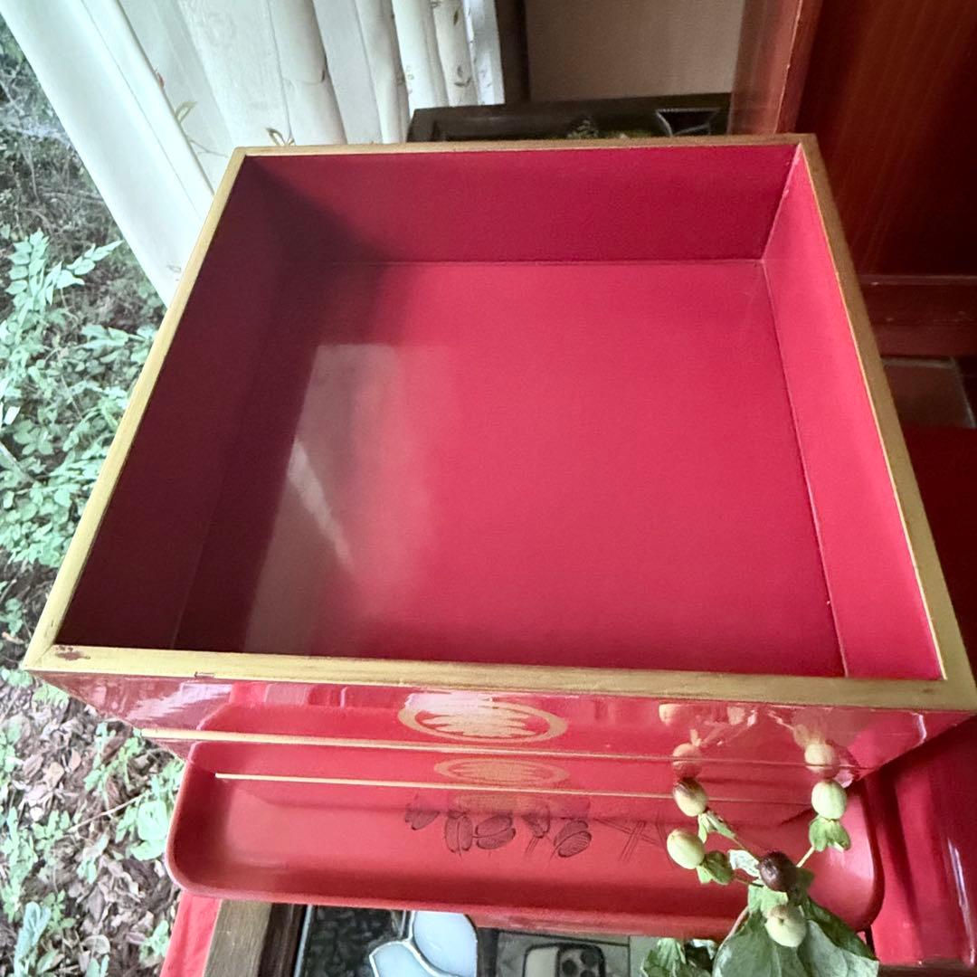 2212様感謝‼️「松」JAPAN 特産　輪島 蒔絵五段重二枚蓋　欅春慶塗り木箱入