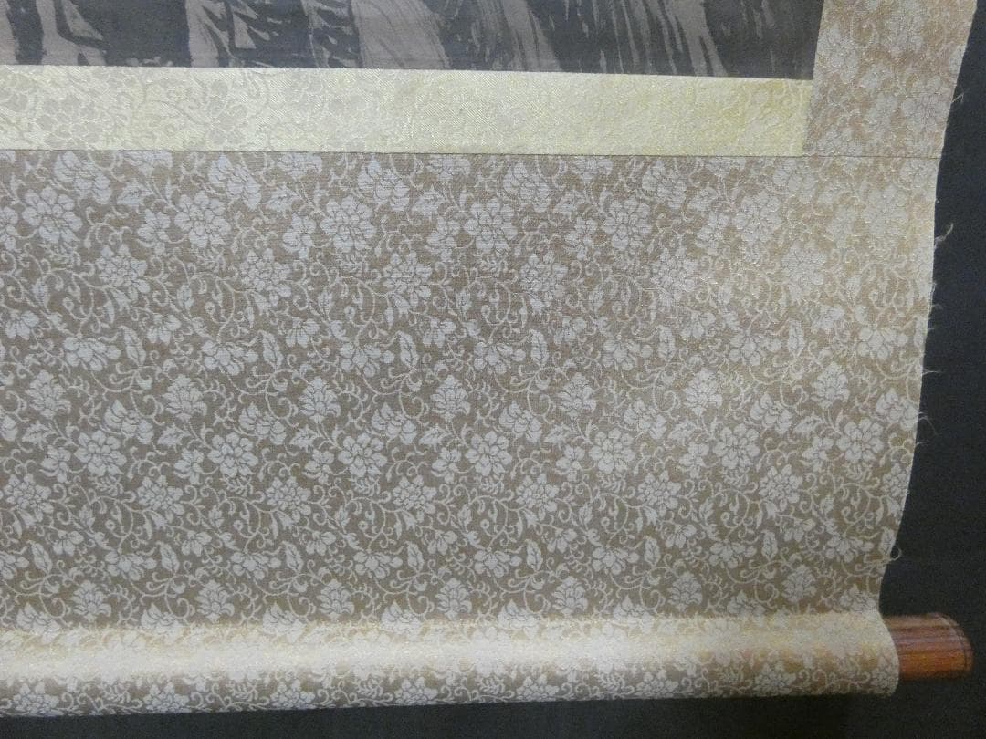 掛軸 韓国、朝鮮書画 張承業「風景」サイン　紙本 肉筆手描き