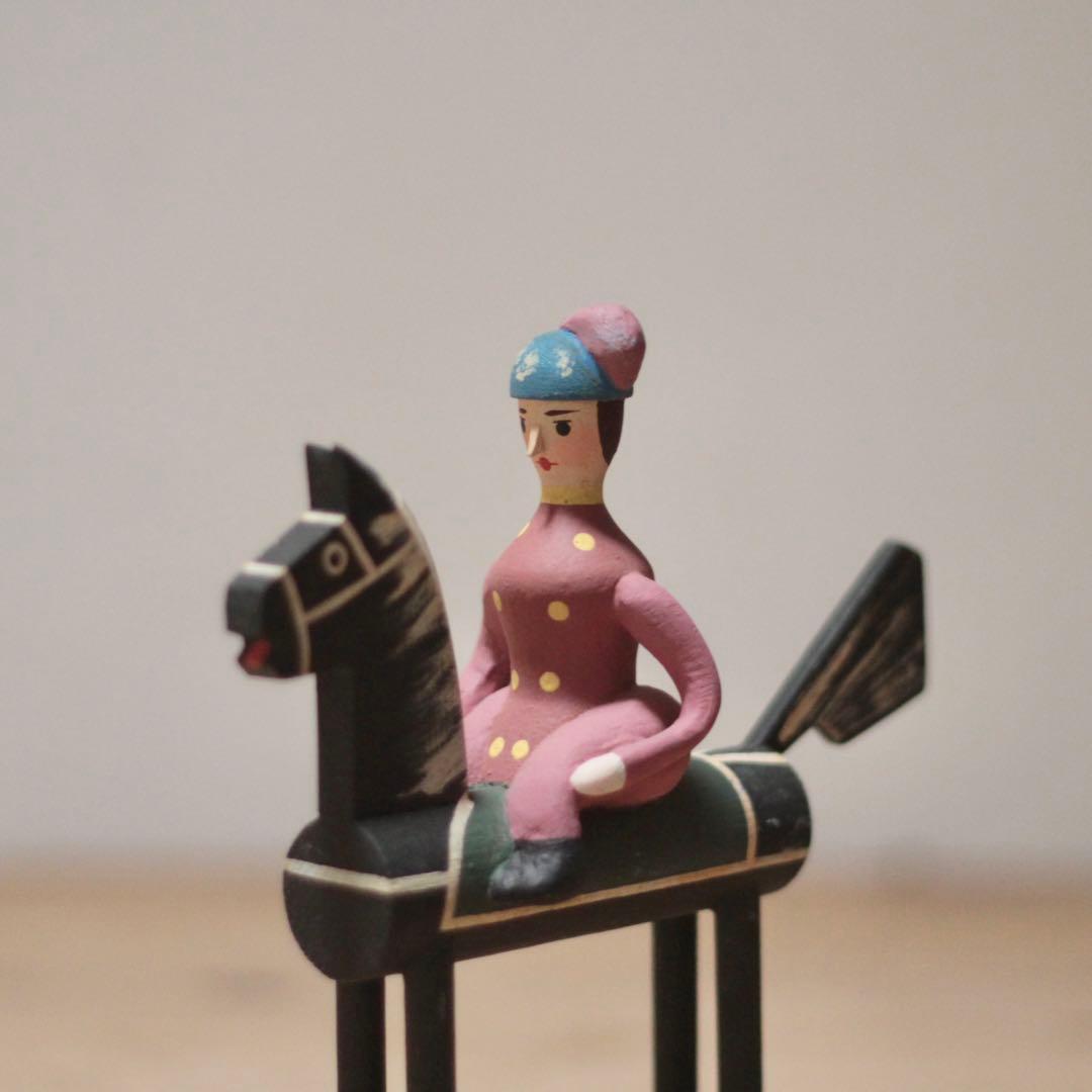 チェコスロバキア 民芸 郷土玩具 馬乗りご婦人 古道具 アンティーク