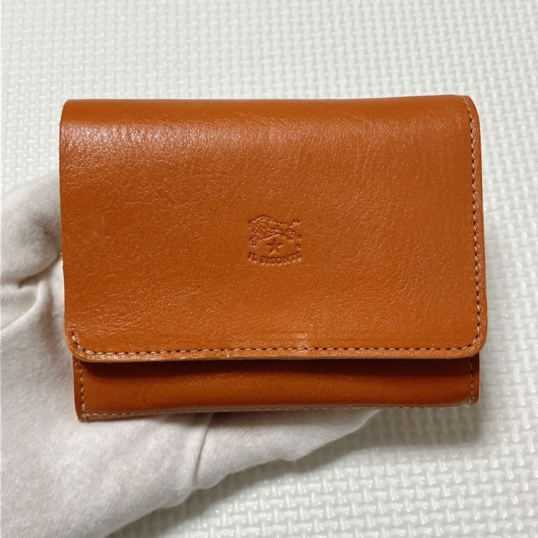 未使用　IL BISONTE イルビゾンテ　レザー二つ折り財布　ヤキヌメ　袋付き
