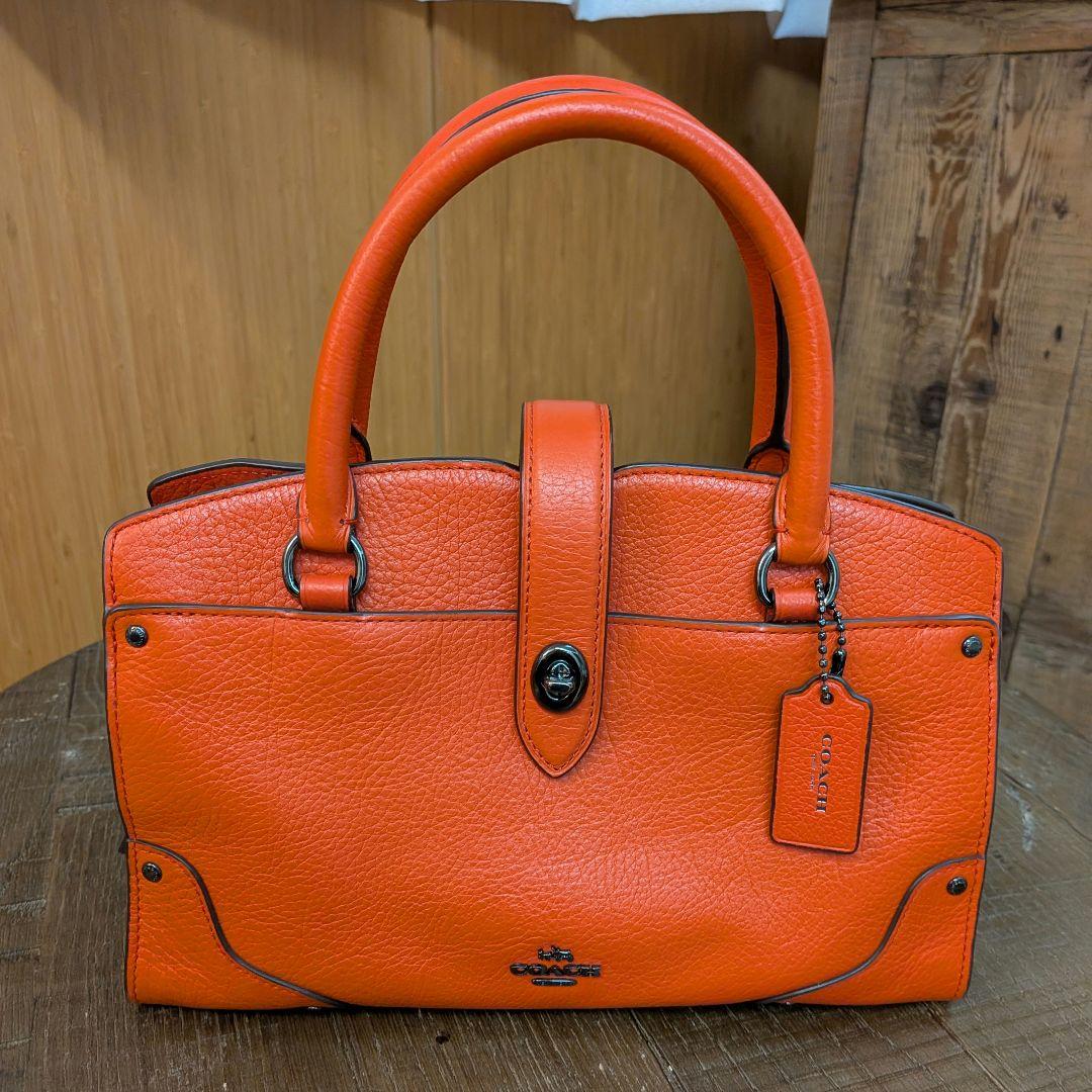 すずらん様 袋付 COACH マーサーサッチェル24 レザーハンドバッグ