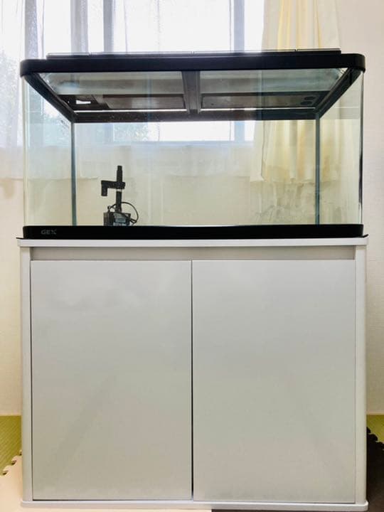 ジェックス90cmガラス水槽、フィルター、LED照明とコトブキ水槽台の