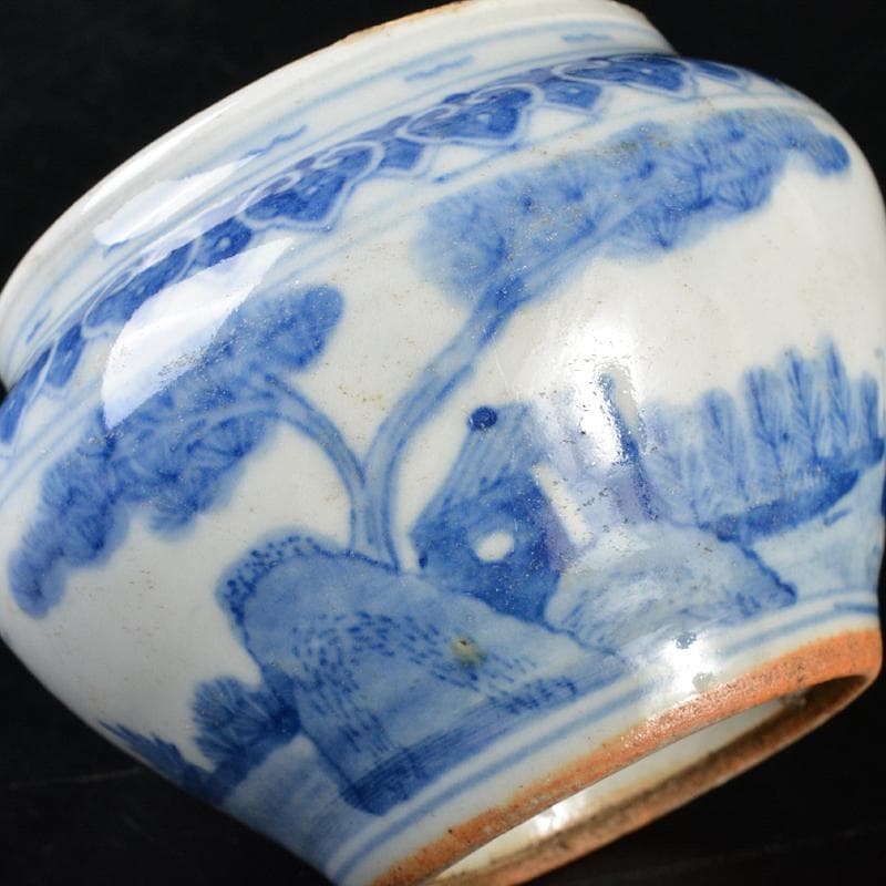 中国 青花山水人物文 小壷 C R6412E - メルカリ