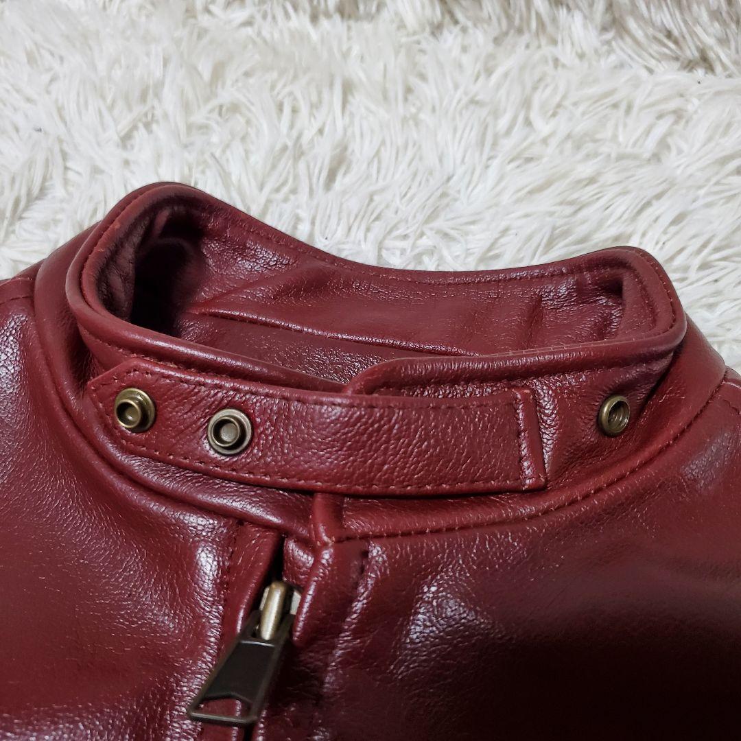 極美品 AVIREX シングルライダース レザージャケット L ボルドー メンズ