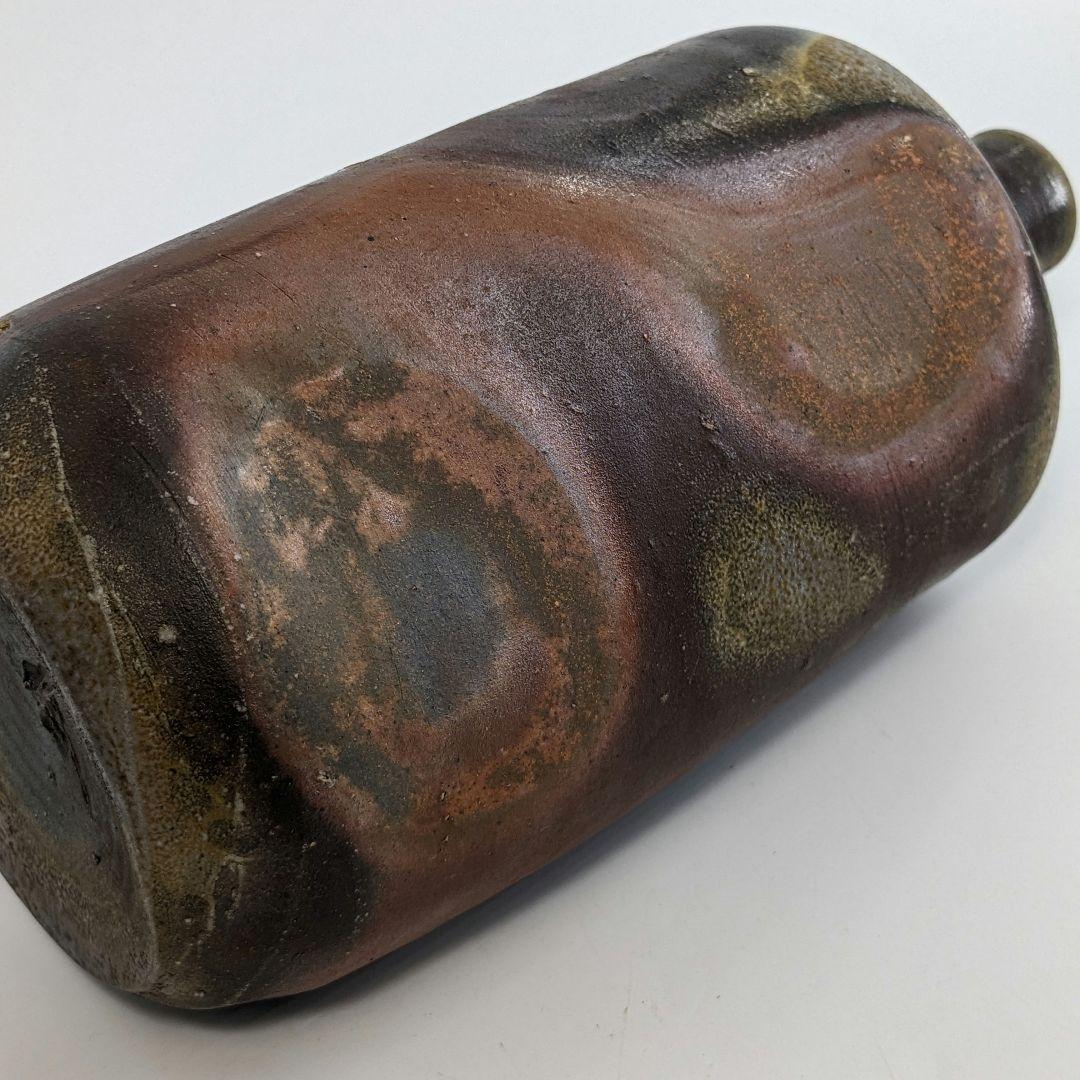 岡山県重要無形文化財 松井與之 備前焼 一輪挿花入 共箱共布