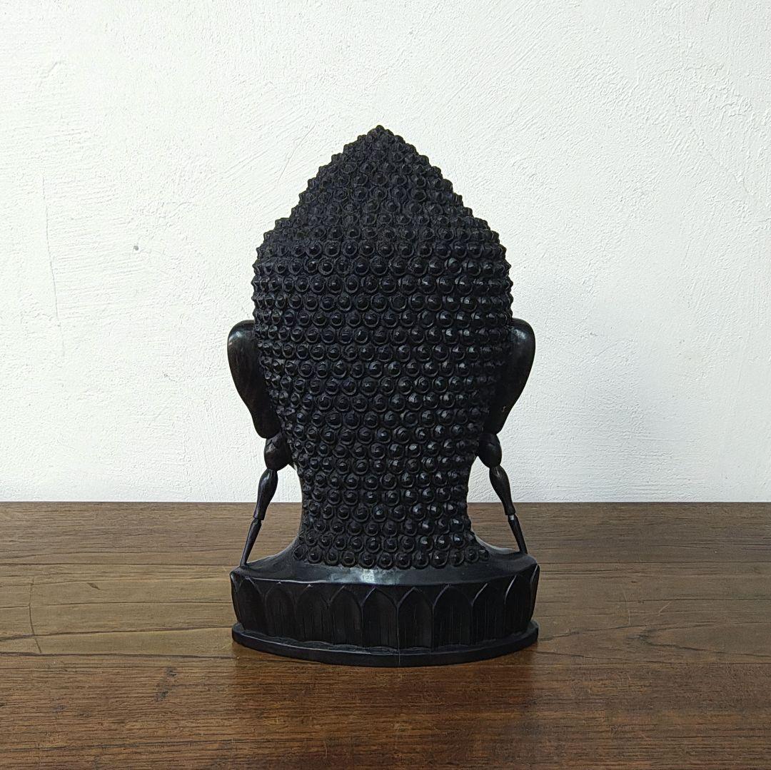 仏教美術【Buddha Head】木彫 彫刻 仏頭 仏像 ブッダ 置物