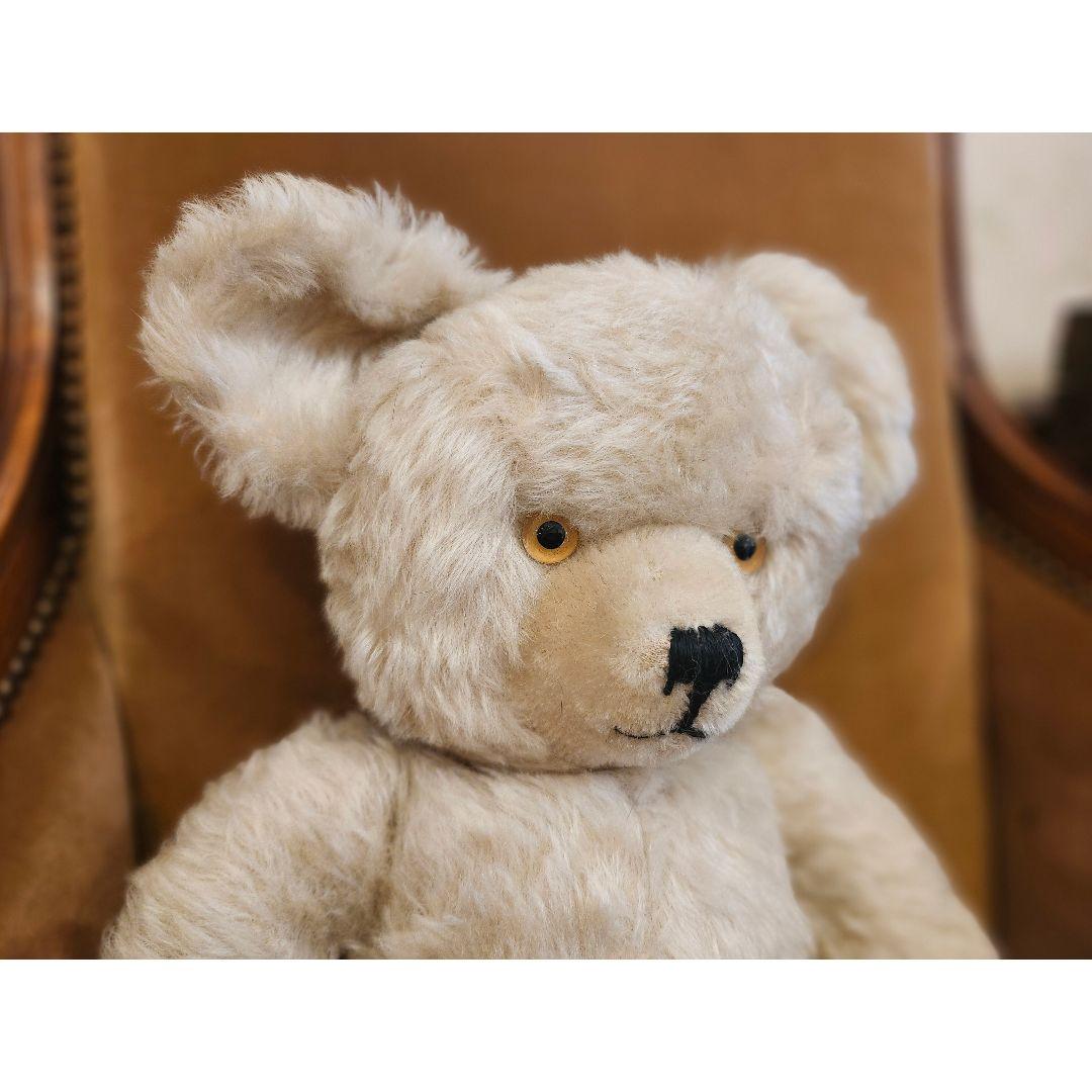 40年代 ドイツ アンティーク テディベア クリームホワイト アンティークベア