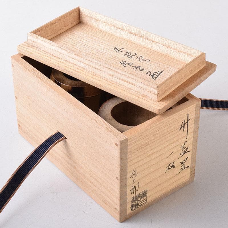 茶道具 弥三郎作 古竹 蓋置 一双 共布 書付極め箱 V R8685 - メルカリ