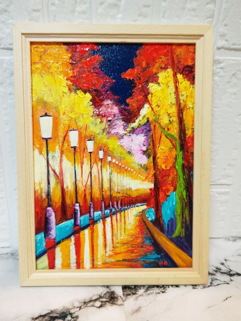 油絵 絵画 【夜の秋】