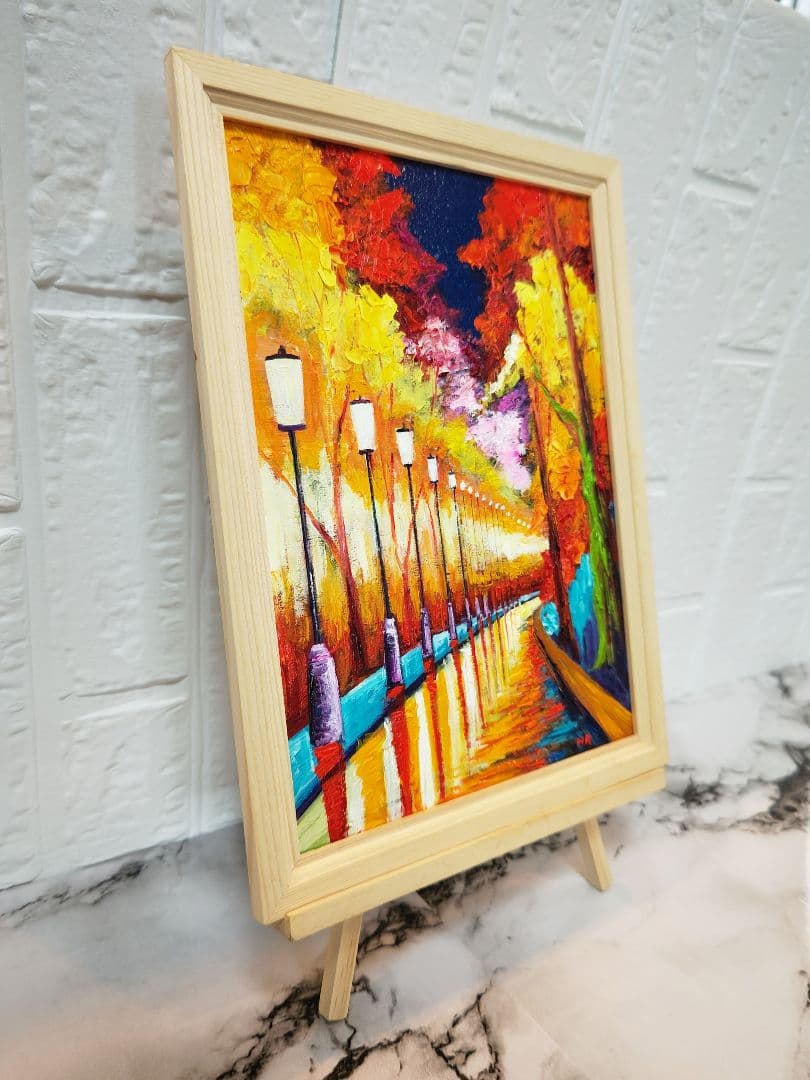 油絵 絵画 【夜の秋】