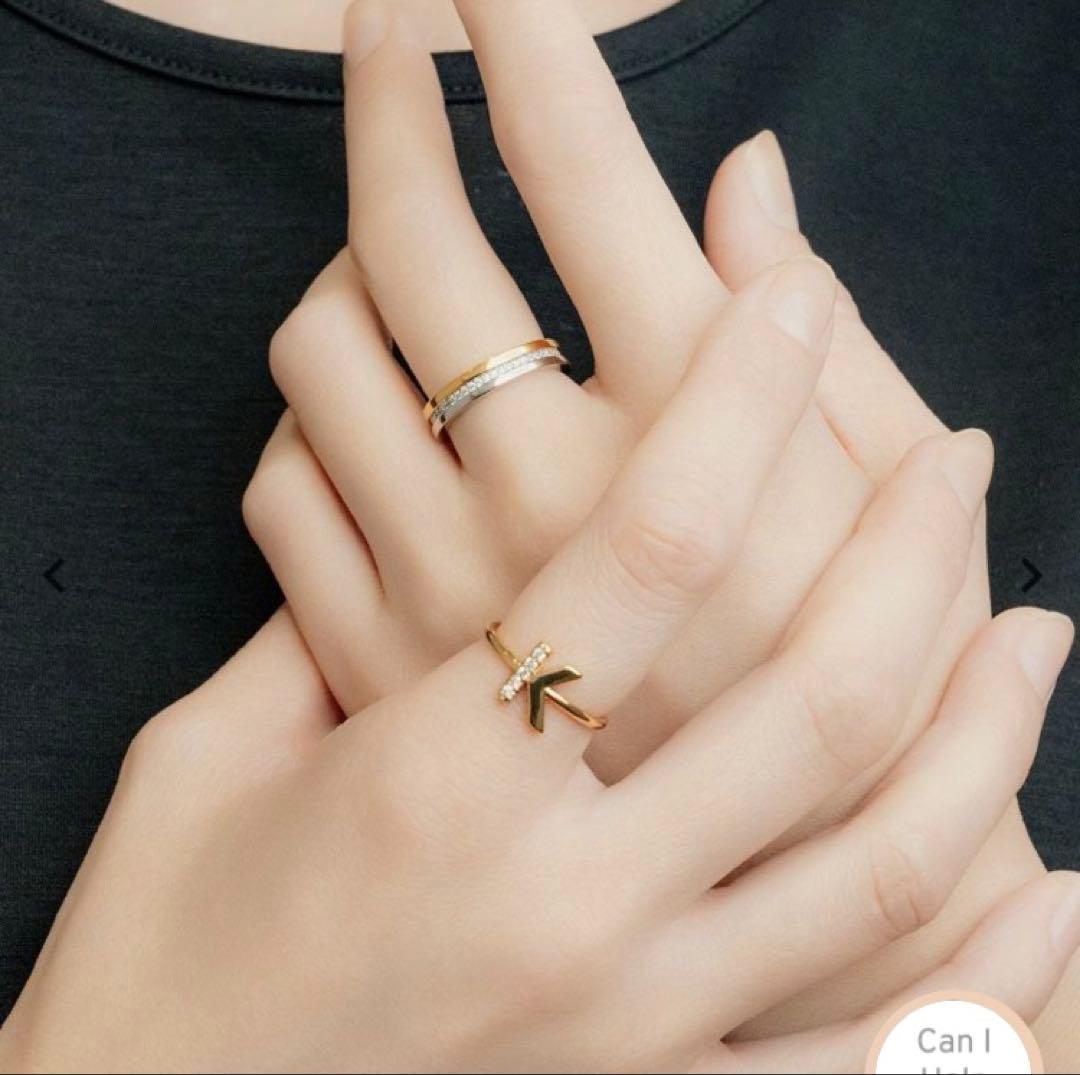 ★ティアラ★【美品】ステラハリウッド　ミックスシャイニーラインリング