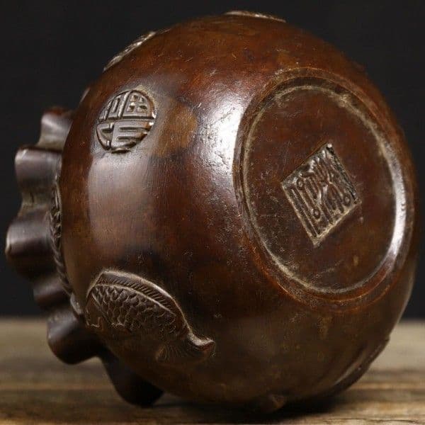 銅器 銭袋 聚宝盆 貯金箱 装飾品 工芸品 置物