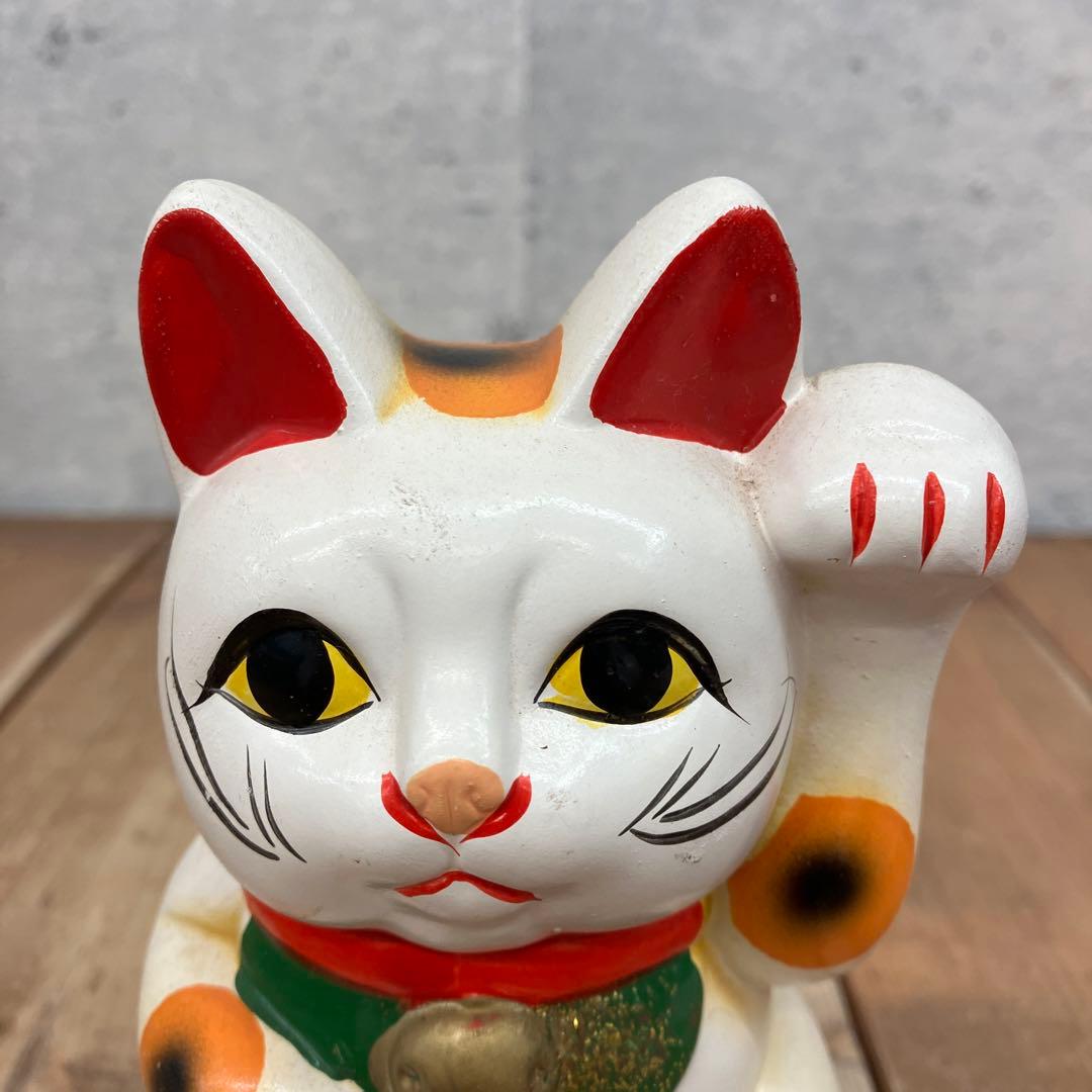 昭和レトロ 招き猫 まねきねこ 縁起物 開運 千万両 左手 貯金箱