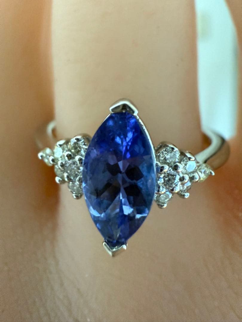 売り切り超特価価格セ-ル！PT950タンザナイトダイアモンド入りリング