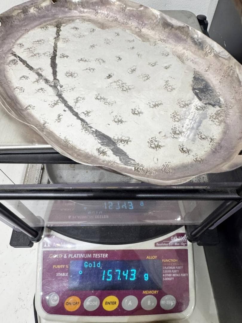 純銀製　菓子器　呉杉堂　茶道具　古道具　重量約157.4ｇ　骨董　古美術　共箱付