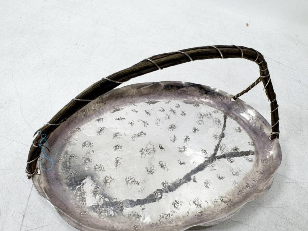 純銀製　菓子器　呉杉堂　茶道具　古道具　重量約157.4ｇ　骨董　古美術　共箱付