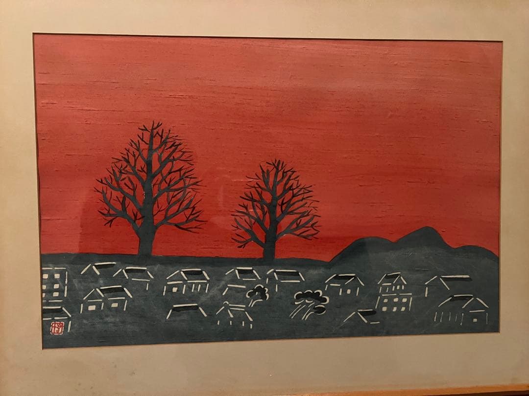 模写/文香/オシドリ図/織物/美品/桐共箱太巻箱/布袋屋掛軸HD-925