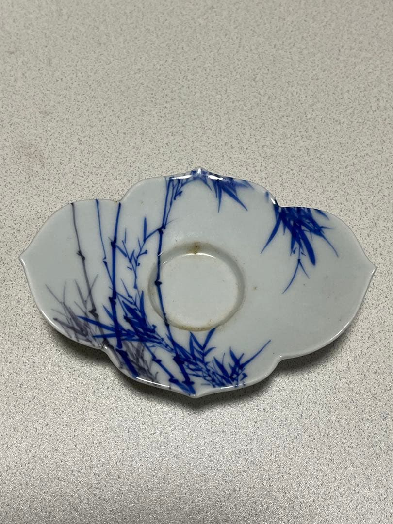 茶托　磁器　色絵　木瓜形　大日本幹山製