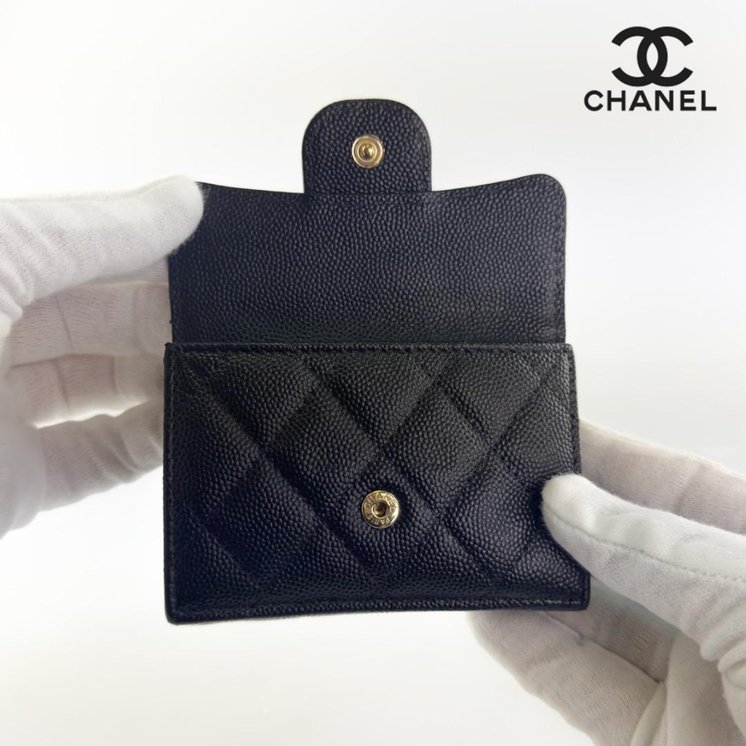 正規品CHANEL シャネルマトラッセゴールド金具Wホック三つ折り財布