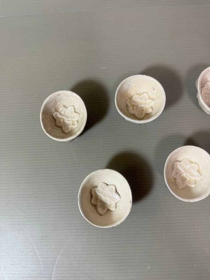 2937 七福神　猪口　7客　時代物