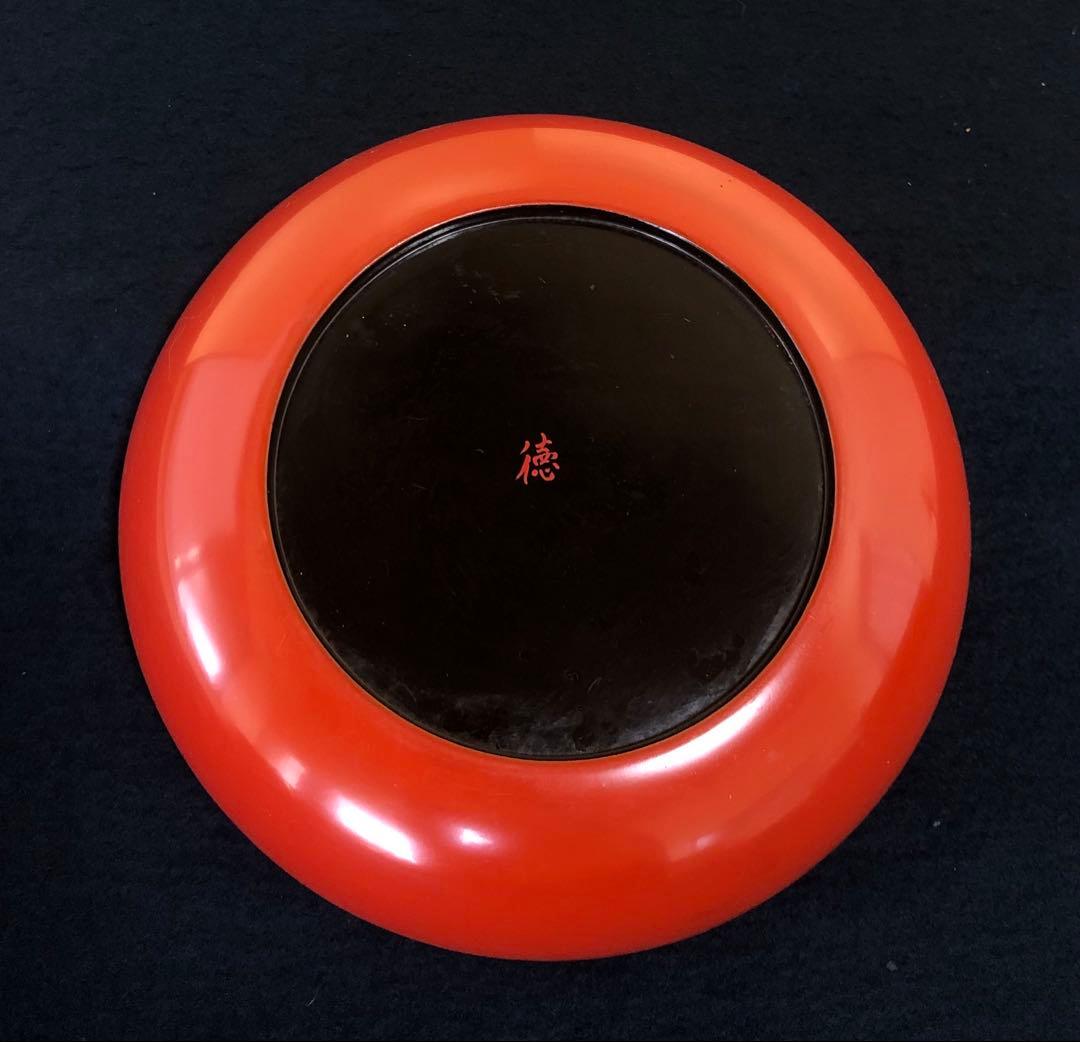 割引❗️《R》洗朱 沈金松竹梅図 銘々皿10客 木製漆器 250807F5