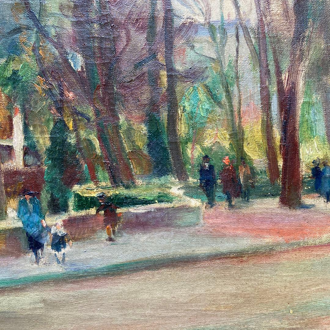 加藤静児　滞欧作風景　1921作　時代額58,5×65.5絵￼38×45cm