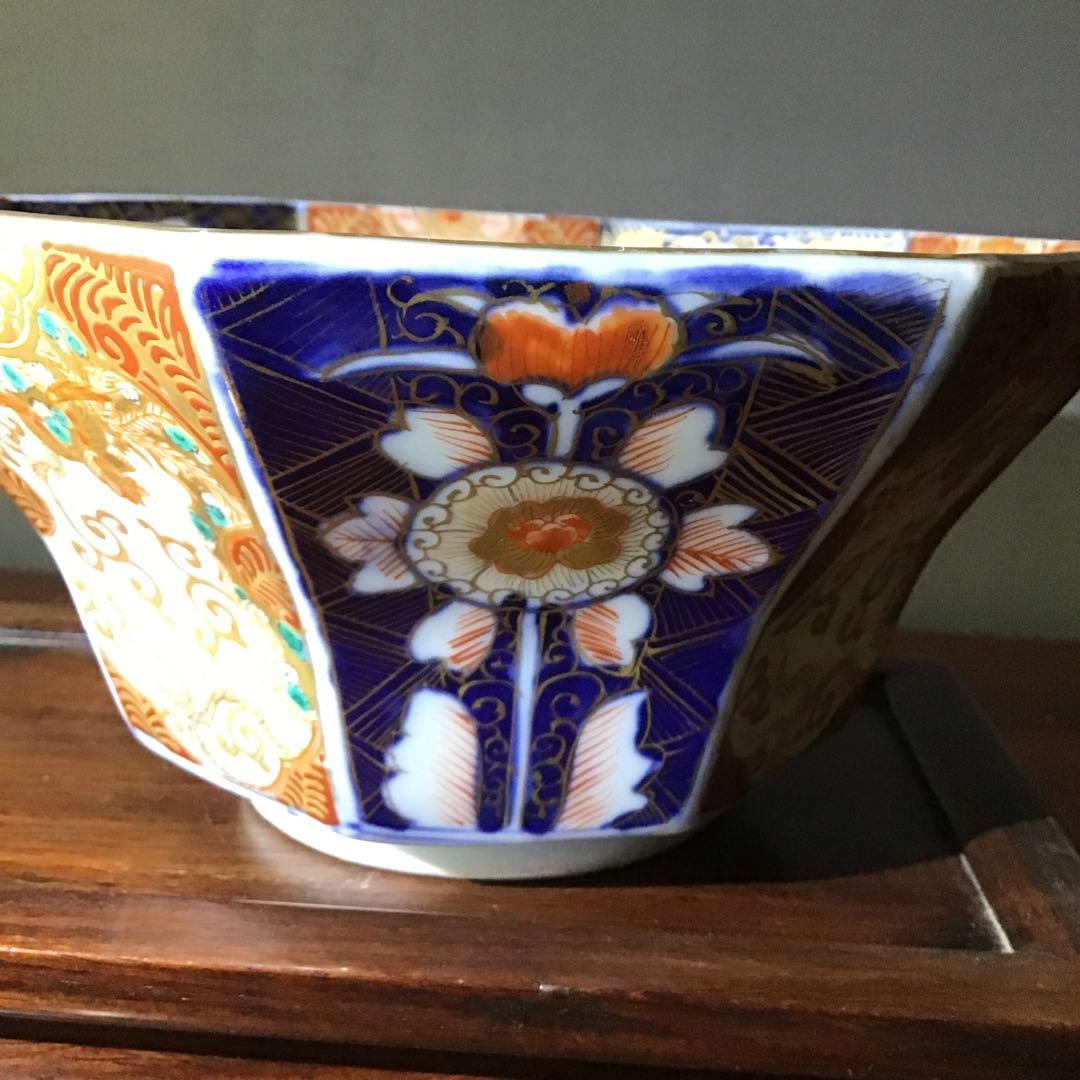 古伊万里 錦手 角鉢 極彩 献上 伊万里、有田 染付古伊万里