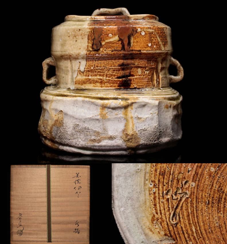 真作上品】加藤光右衛門 美濃伊賀 水指 共箱 茶道具 - メルカリ