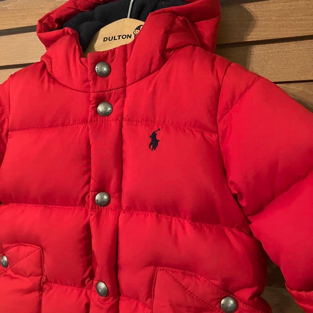 美品 ラルフローレン ジャンプスーツ 70cm カバーオール ダウン 6M 赤