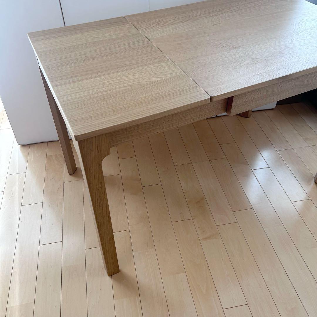 IKEA EKEDALEN 伸長式テーブル W80〜120オーク無垢材 イケア