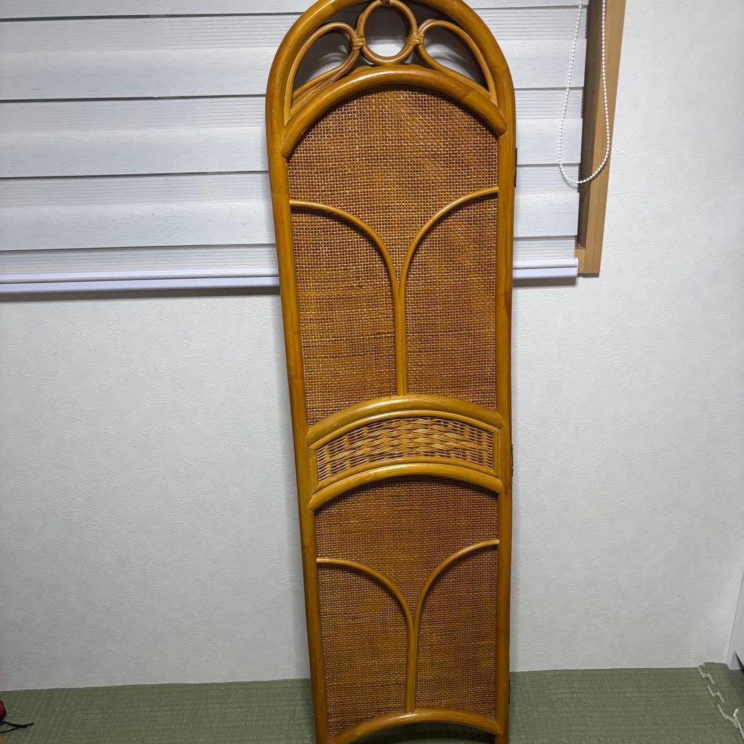 希少 昭和レトロ ラタン 3連パーテーション 間仕切り 藤 150㎝