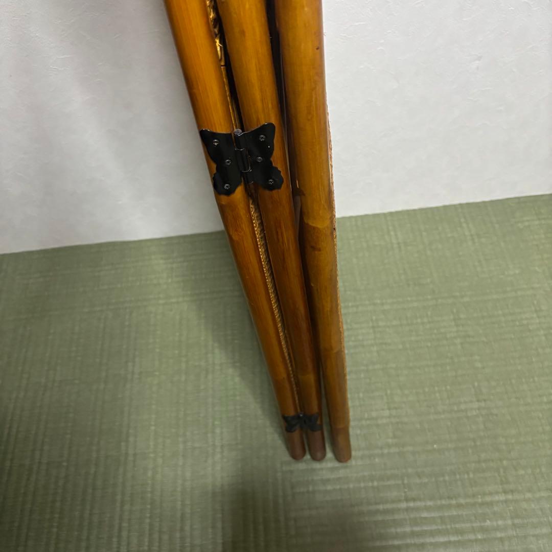 希少 昭和レトロ ラタン 3連パーテーション 間仕切り 藤 150㎝