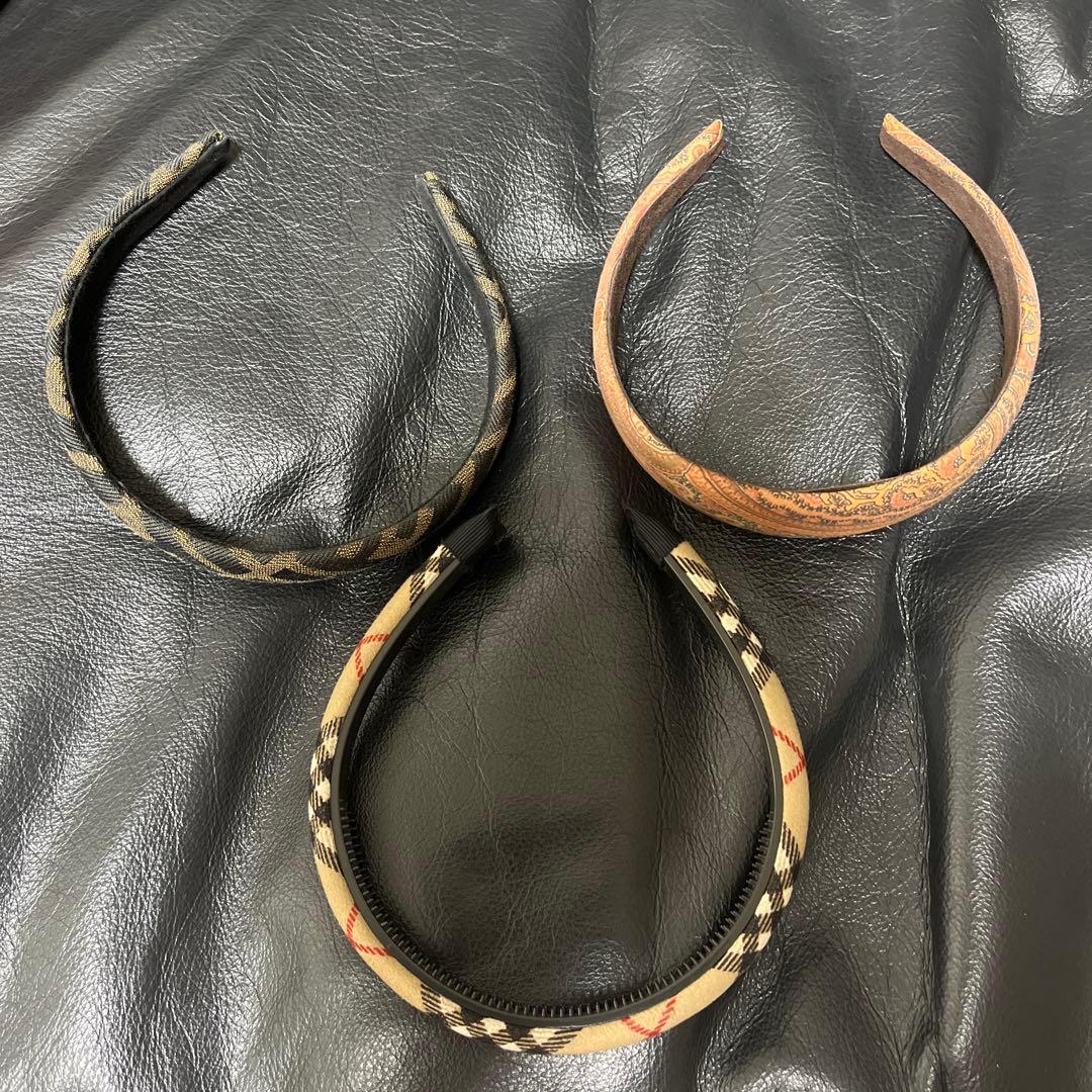 バーバリー・チェック柄ファブリックカチューシャ