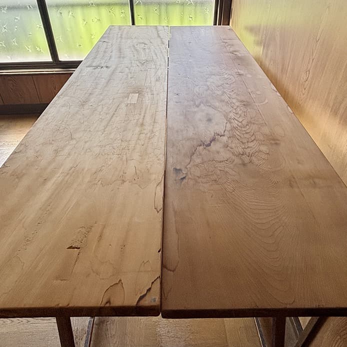 裁ち台 木製 一枚板 二枚組 脚付き 166.7×80×78（