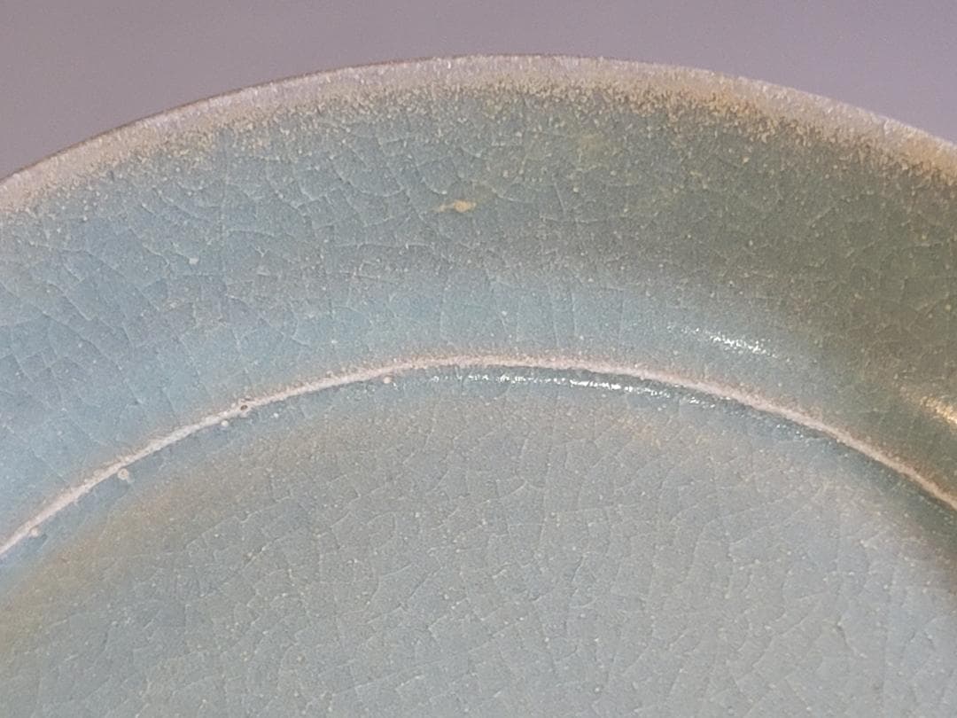 中国美術 青釉 皿 幅 13.5cm DT409