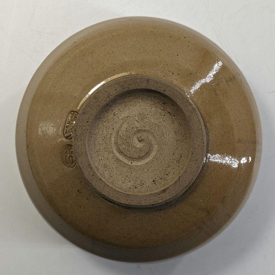 岡本英山 虫明焼 魚絵茶盌 共箱 抹茶碗 抹茶茶碗 茶道具