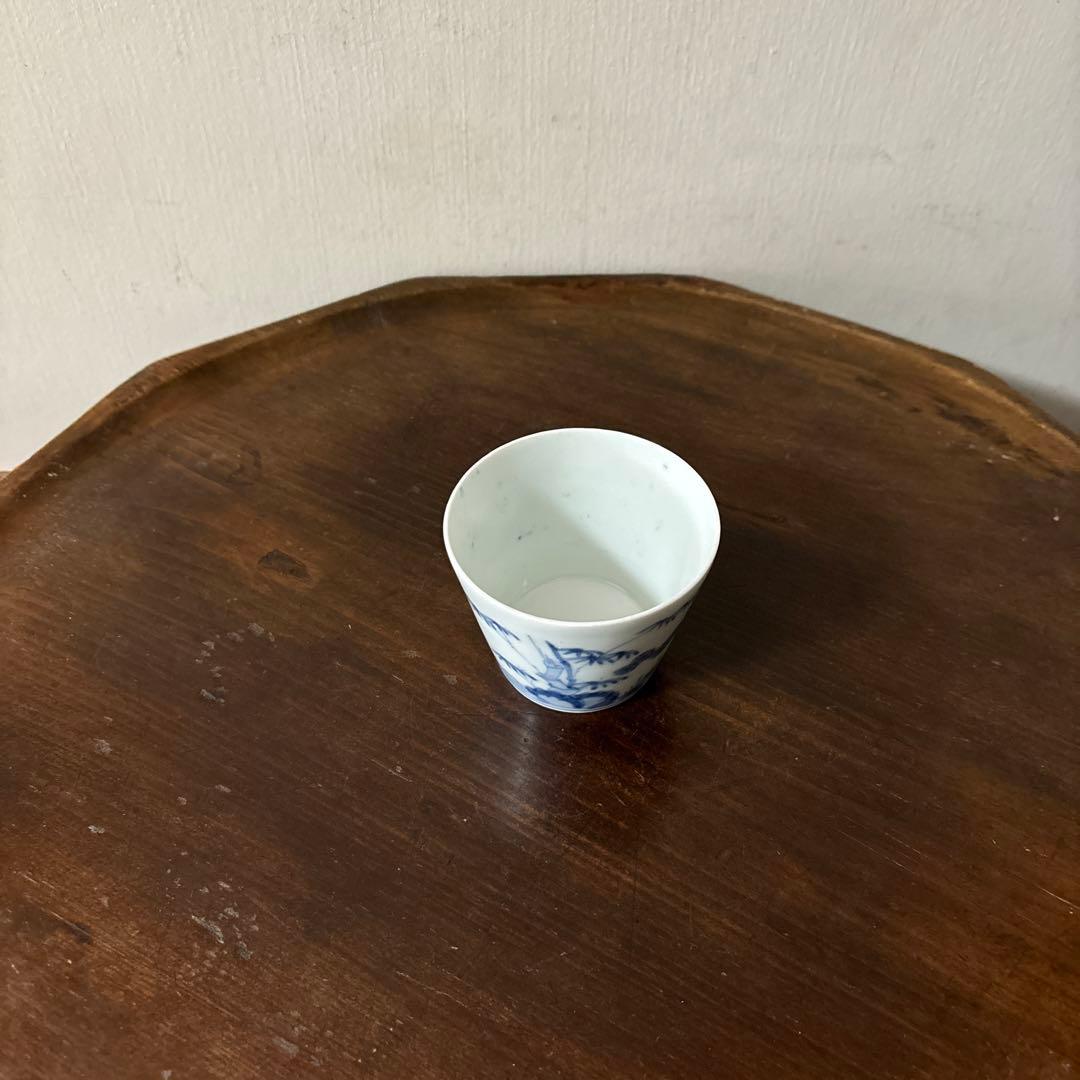 古伊万里染付松竹梅紋 蕎麦猪口 1点 江戸時代 アンティーク 白磁 酒器