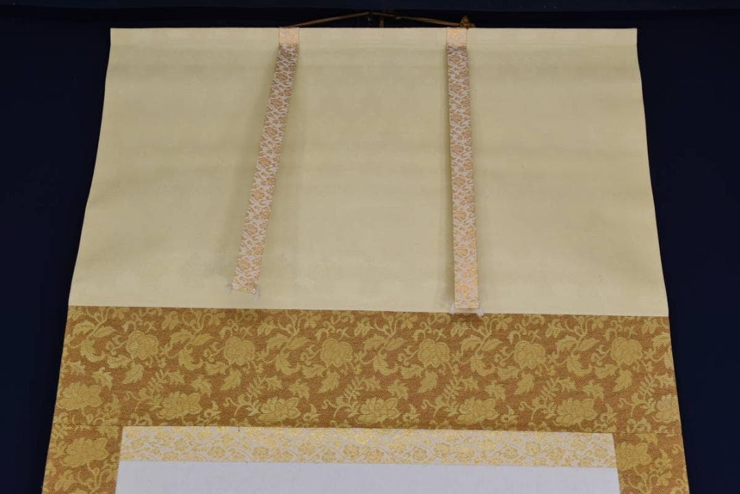 【真作】綾部栄照/彩色山水図/山水漁舟図/幅広/掛軸☆宝船☆AA-978