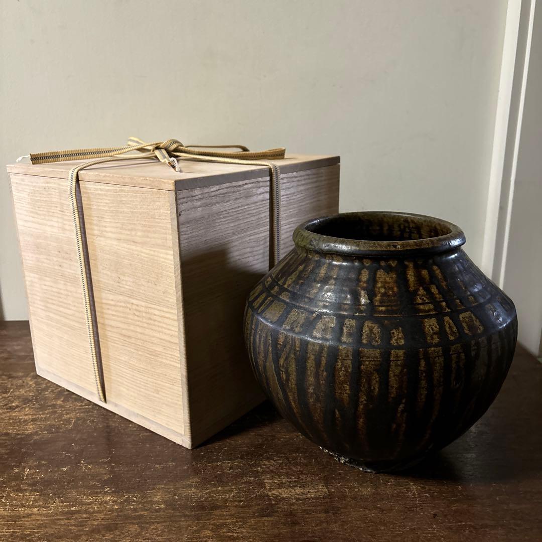 黒高麗壷信楽伊賀焼古道具古備前李朝骨董花入花器古美術古美術