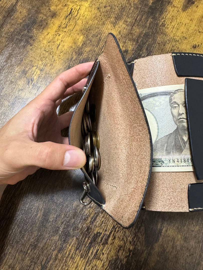 トラッカーウォレット　財布　3層　革財布　ミドルサイズ　昭南多脂ベンズ