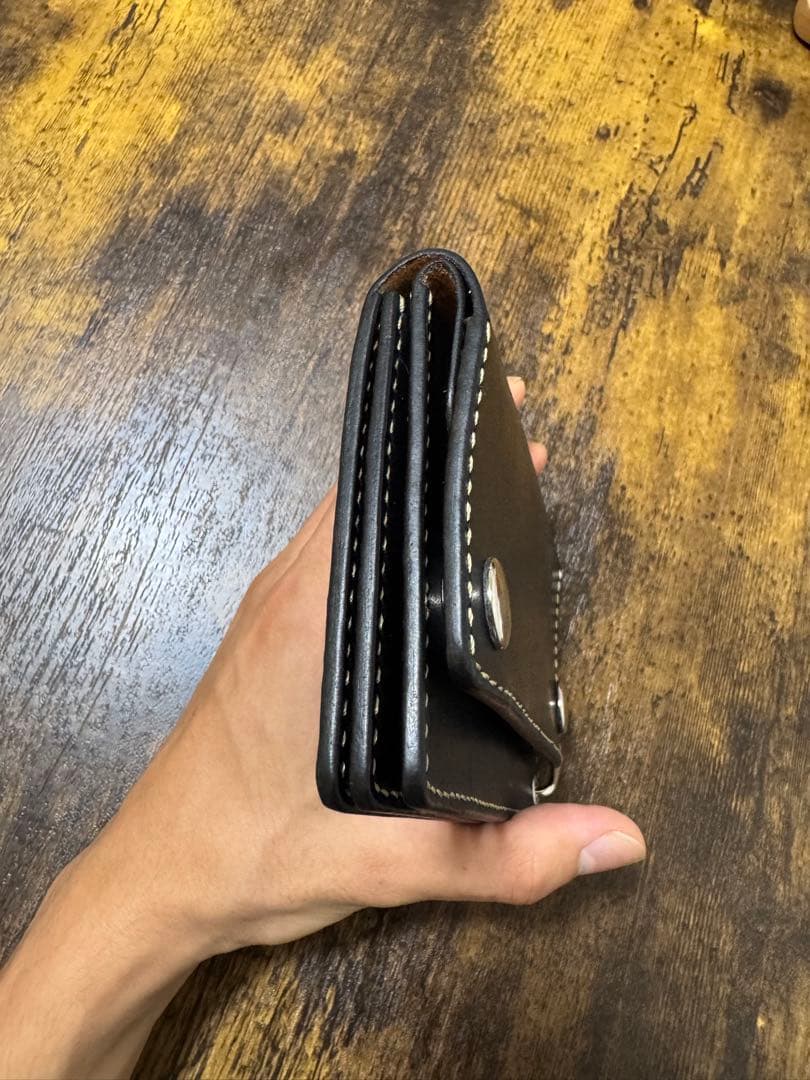 トラッカーウォレット　財布　3層　革財布　ミドルサイズ　昭南多脂ベンズ