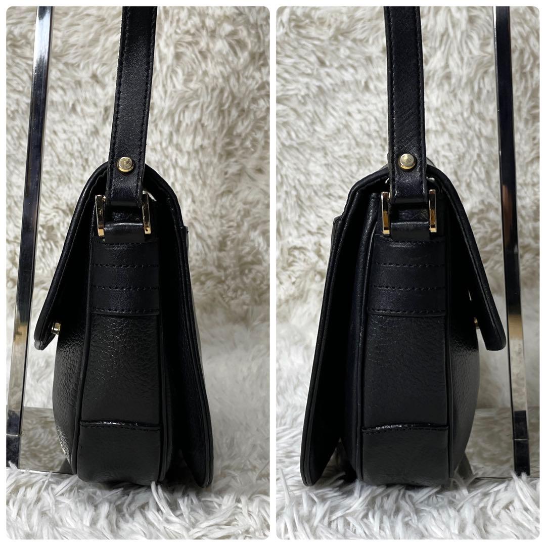 【美品】Burberry バーバリー　ショルダーバッグ　オールレザー　ブラック