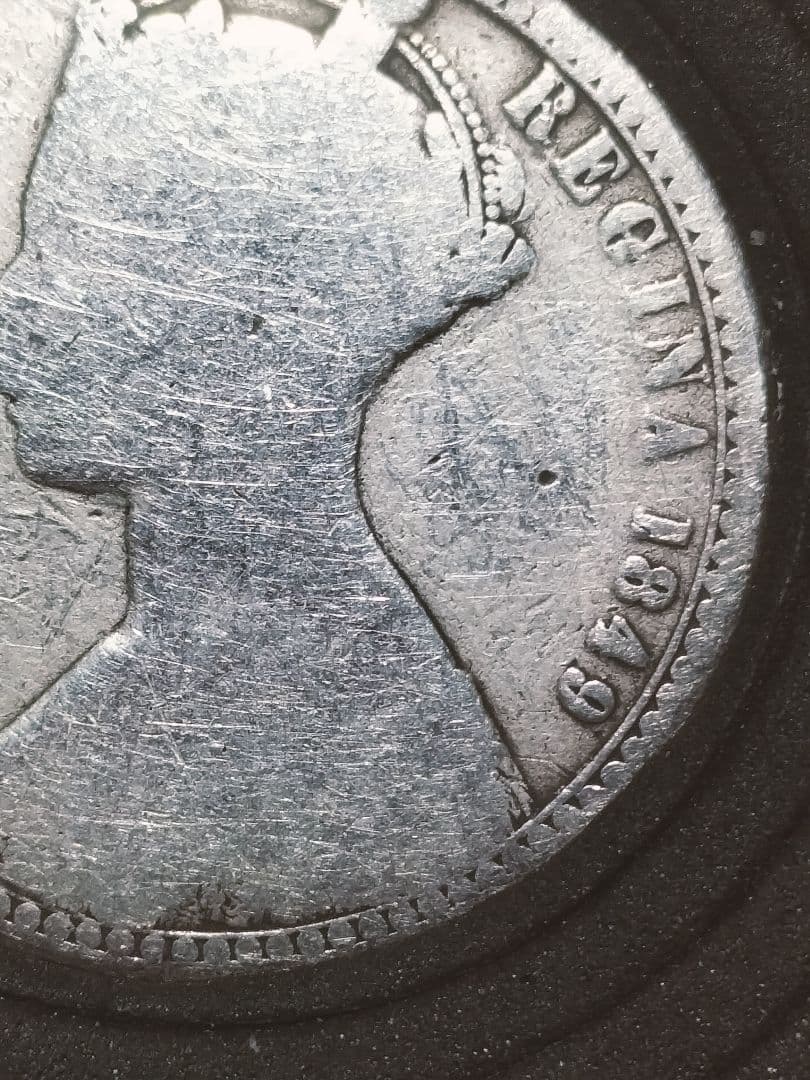 ◆レア度の高いw.wのサイン刻印の無い！●ゴッドレスフローリン銀貨 1849年 1849 1848年ヴィクトリアのゴッドレスフローリン銀貨 | 古銭の森