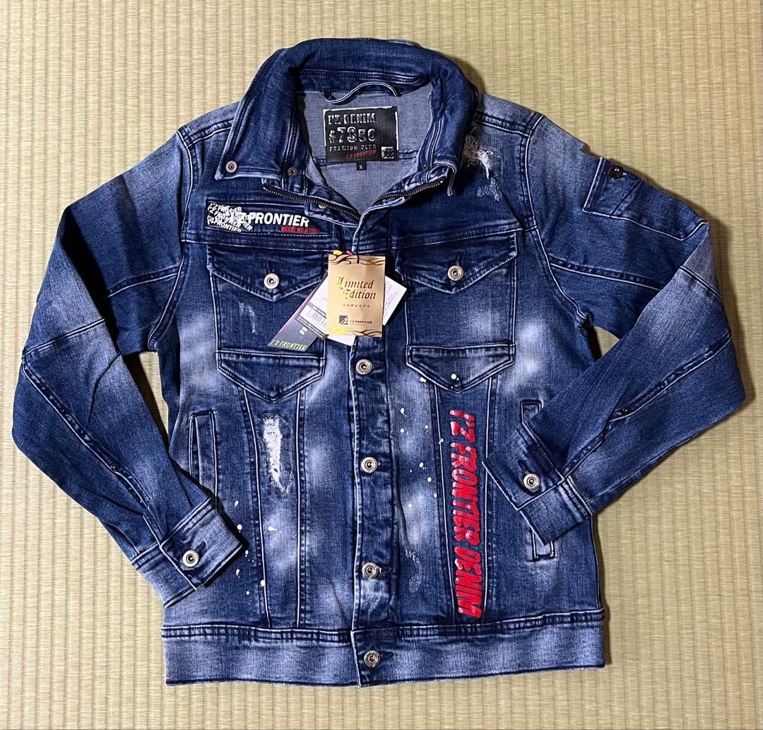 アイズフロンティア７３５０ＳデニムＧ　３Ｌ寸カーゴパンツ８8cm上下組インディゴ